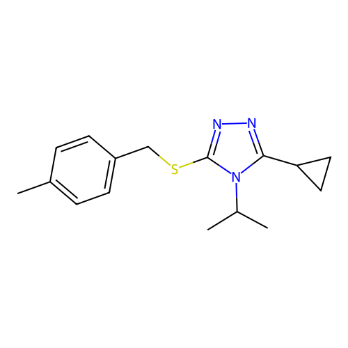 3-Cyclopropyl-5-[(4-methylphenyl)methylsulfanyl]-4-propan-2-yl-1,2,4-triazole structure