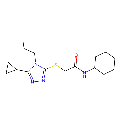 N-cyclohexyl-2-[(5-cyclopropyl-4-propyl-1,2,4-triazol-3-yl)sulfanyl]acetamide structure