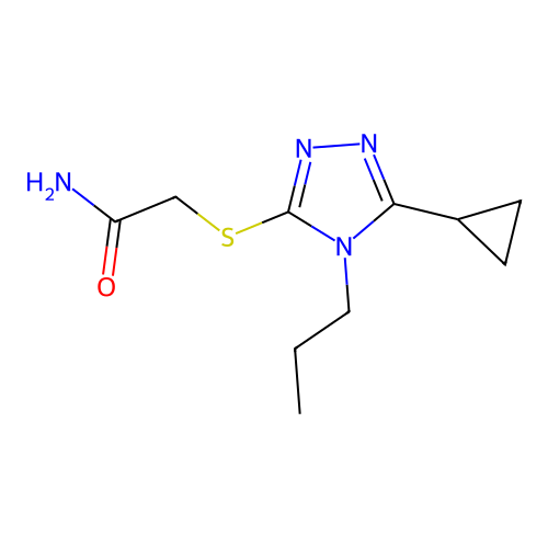 2-[(5-Cyclopropyl-4-propyl-1,2,4-triazol-3-yl)sulfanyl]acetamide structure