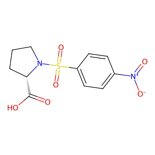 (2S)-1-(4-nitrophenyl)sulfonylpyrrolidine-2-carboxylic acid structure