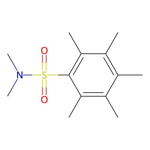 N,N,2,3,4,5,6-heptamethylbenzenesulfonamide structure