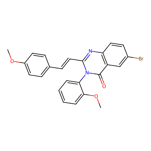 (E)-6-bromo-3-(2-methoxyphenyl)-2-(4-methoxystyryl)quinazolin-4(3H)-one structure