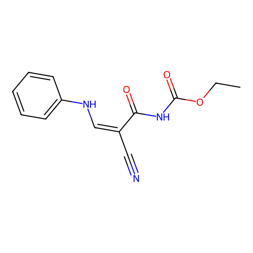 乙基N-(3-苯氨基-2-氰基丙-2-烯酰基)氨基甲酸酯 structure
