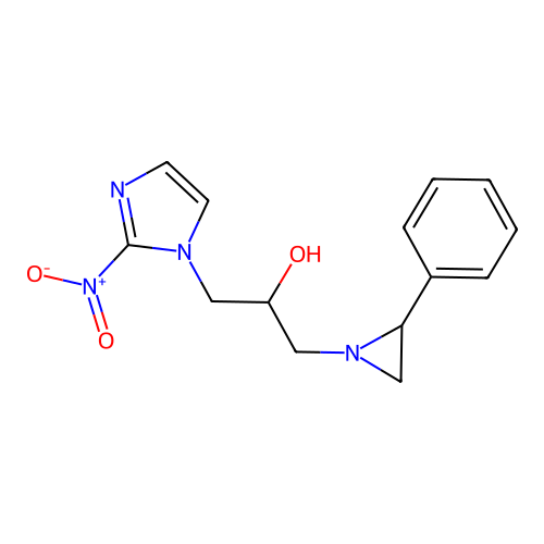 1-(2-Nitroimidazol-1-yl)-3-(2-phenylaziridin-1-yl)propan-2-ol structure