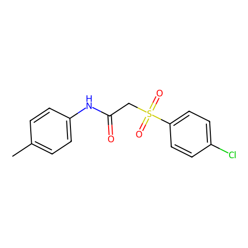 2-(4-chlorophenyl)sulfonyl-N-(4-methylphenyl)acetamide structure