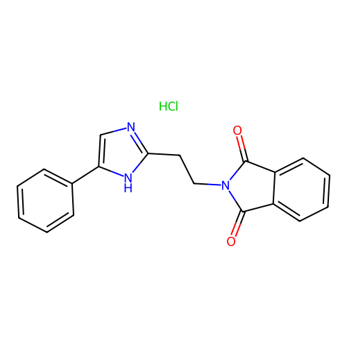 2-[2-(5-phenyl-1H-imidazol-2-yl)ethyl]isoindole-1,3-dione;hydrochloride structure