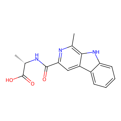 N-[(1-methyl-9H-beta-carbolin-3-yl)carbonyl]-L-alanine structure