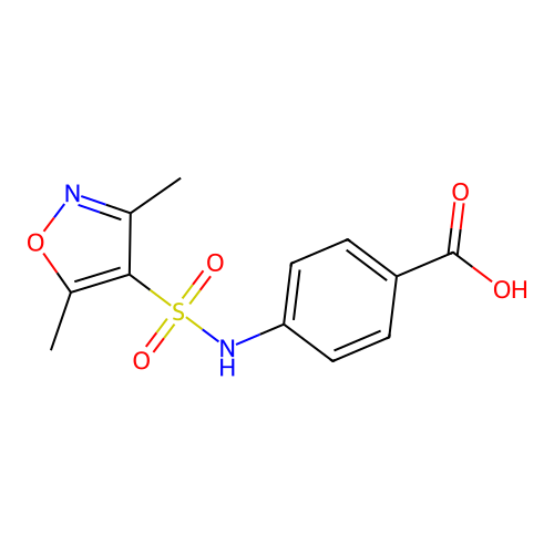 4-{[(3,5-Dimethylisoxazol-4-yl)sulfonyl]amino}benzoic acid structure