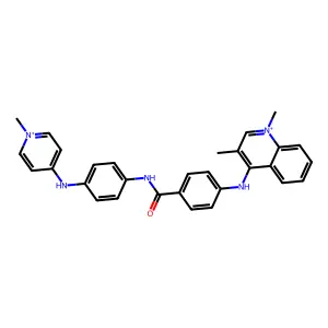 Quinolinium, 1,3-dimethyl-4-((4-(((4-((1-methylpyridinium-4-yl)amino)phenyl)amino)carbonyl)phenyl)amino)- structure