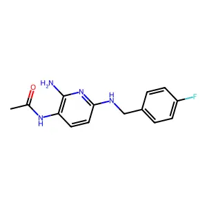 2-Amino-3-acetylamino-6-(p-fluorobenzylamino)pyridine structure