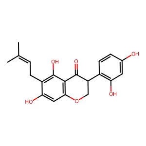 5,7,2',4'-Tetrahydroxy-6-prenylisoflavanone structure