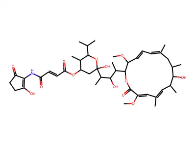 [(2R,4R,5S,6R)-2-hydroxy-2-[(2S,3R,4S)-3-hydroxy-4-[(3S,9S,10S,11R)-10-hydroxy-3,15-dimethoxy-7,9,11,13-tetramethyl-16-oxo-1-oxacyclohexadeca-4,6,12,14-tetraen-2-yl]pentan-2-yl]-5-methyl-6-propan-2-yloxan-4-yl] 4-[(2-hydroxy-5-oxocyclopenten-1-yl)amino]-4-oxobut-2-enoate structure