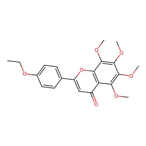 2-(4-ethoxyphenyl)-5,6,7,8-tetramethoxy-4H-1-benzopyran-4-one structure
