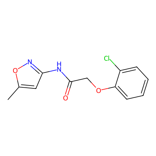 2-(2-chlorophenoxy)-N-(5-methyl-1,2-oxazol-3-yl)acetamide structure