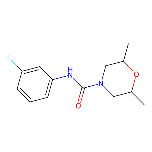 N-(3-fluorophenyl)-2,6-dimethylmorpholine-4-carboxamide structure