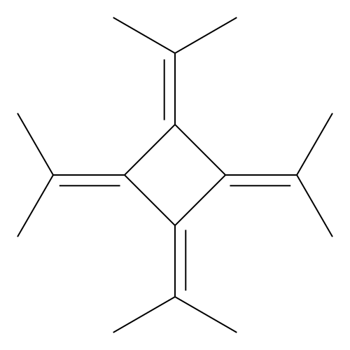 Cyclobutane, tetrakis(1-methylethylidene)- structure
