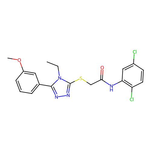 N-(2,5-dichlorophenyl)-2-[[4-ethyl-5-(3-methoxyphenyl)-1,2,4-triazol-3-yl]sulfanyl]acetamide structure