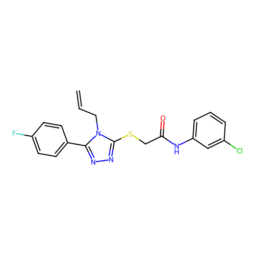 N-(3-chlorophenyl)-2-{[5-(4-fluorophenyl)-4-(prop-2-en-1-yl)-4H-1,2,4-triazol-3-yl]sulfanyl}acetamide structure