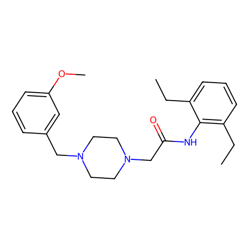 N-(2,6-diethylphenyl)-2-[4-[(3-methoxyphenyl)methyl]piperazin-1-yl]acetamide structure