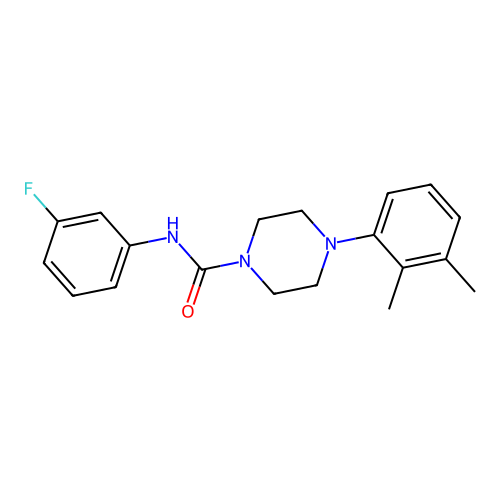 4-(2,3-dimethylphenyl)-N-(3-fluorophenyl)piperazine-1-carboxamide structure