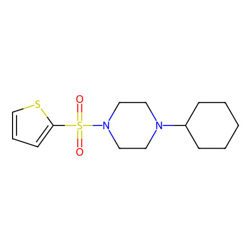 1-Cyclohexyl-4-thiophen-2-ylsulfonylpiperazine structure
