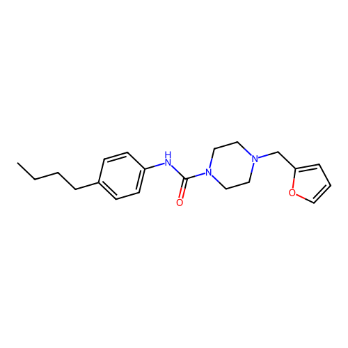 N-(4-butylphenyl)-4-(furan-2-ylmethyl)piperazine-1-carboxamide structure