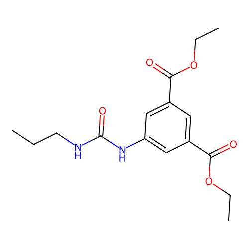 Diethyl 5-[(propylcarbamoyl)amino]benzene-1,3-dicarboxylate structure