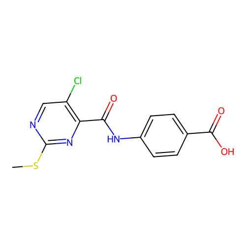 4-({[5-Chloro-2-(methylsulfanyl)pyrimidin-4-yl]carbonyl}amino)benzoic acid structure