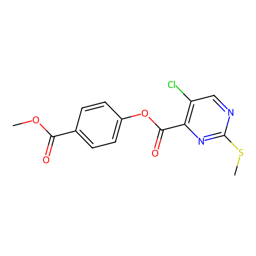 4-(Methoxycarbonyl)phenyl 5-chloro-2-(methylthio)pyrimidine-4-carboxylate structure