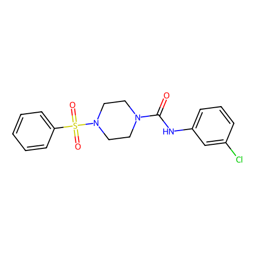 4-(benzenesulfonyl)-N-(3-chlorophenyl)piperazine-1-carboxamide structure