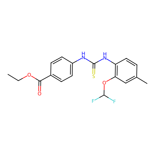 Ethyl 4-({[2-(difluoromethoxy)-4-methylphenyl]carbamothioyl}amino)benzoate structure