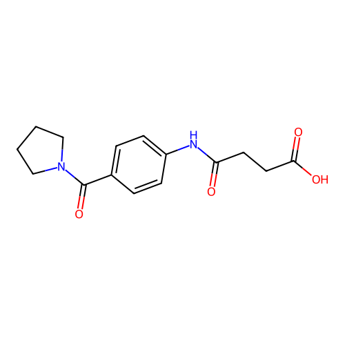 3-{N-[4-(pyrrolidinylcarbonyl)phenyl]carbamoyl}propanoic acid structure