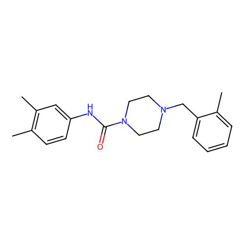 N-(3,4-dimethylphenyl)-4-[(2-methylphenyl)methyl]piperazine-1-carboxamide structure