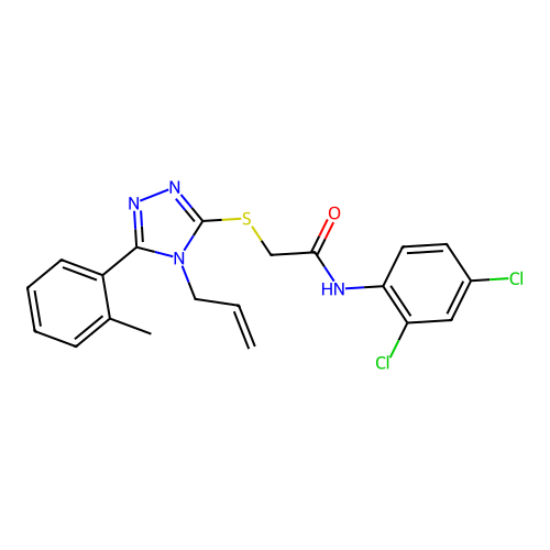 N-(2,4-dichlorophenyl)-2-[[5-(2-methylphenyl)-4-prop-2-enyl-1,2,4-triazol-3-yl]sulfanyl]acetamide structure