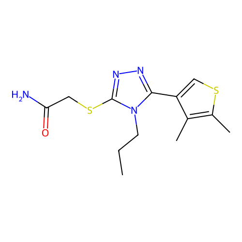 2-[[5-(4,5-Dimethylthiophen-3-yl)-4-propyl-1,2,4-triazol-3-yl]sulfanyl]acetamide structure