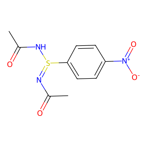 Acetamide, N-[N-acetyl-S-(4-nitrophenyl)sulfinimidoyl]- structure
