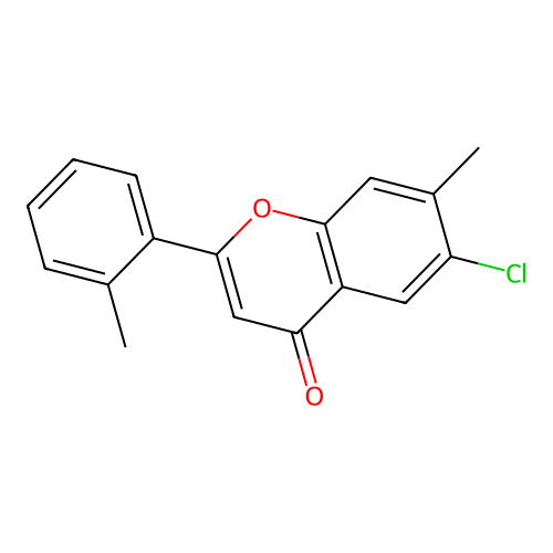 4H-1-Benzopyran-4-one, 6-chloro-7-methyl-2-(2-methylphenyl)- structure