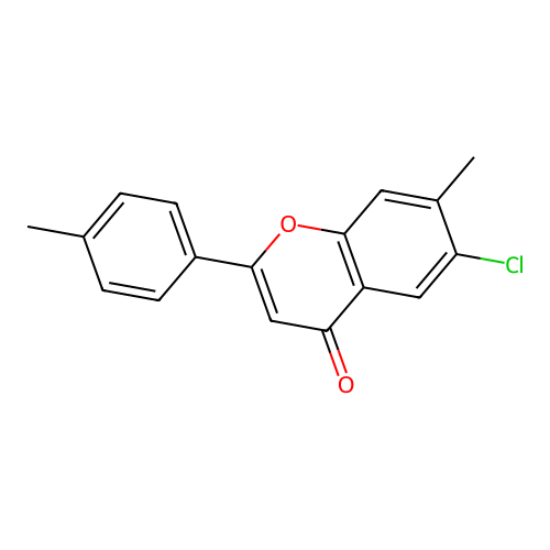 4H-1-Benzopyran-4-one, 6-chloro-7-methyl-2-(4-methylphenyl)- structure