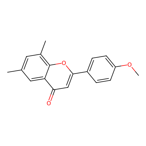 4H-1-Benzopyran-4-one, 2-(4-methoxyphenyl)-6,8-dimethyl- structure