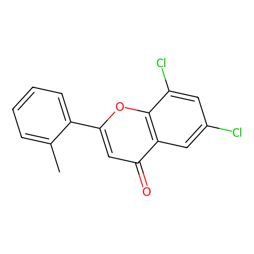 4H-1-Benzopyran-4-one, 6,8-dichloro-2-(2-methylphenyl)- structure