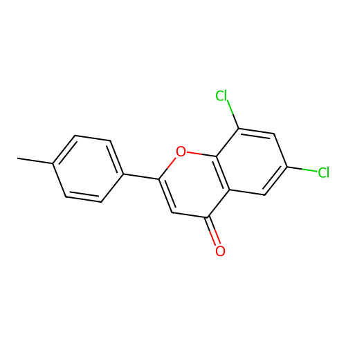 4H-1-Benzopyran-4-one, 6,8-dichloro-2-(4-methylphenyl)- structure