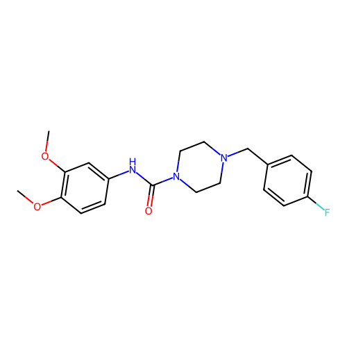N-(3,4-dimethoxyphenyl)-4-[(4-fluorophenyl)methyl]piperazine-1-carboxamide structure