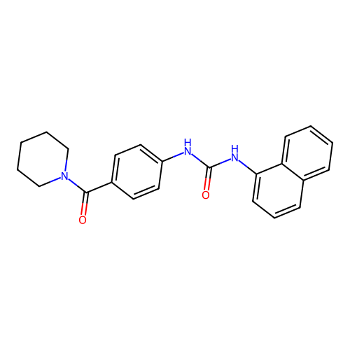 1-Naphthalen-1-yl-3-[4-(piperidine-1-carbonyl)phenyl]urea structure