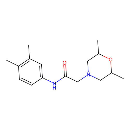 2-(2,6-dimethylmorpholin-4-yl)-N-(3,4-dimethylphenyl)acetamide structure
