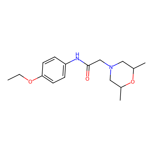 2-(2,6-dimethylmorpholin-4-yl)-N-(4-ethoxyphenyl)acetamide structure