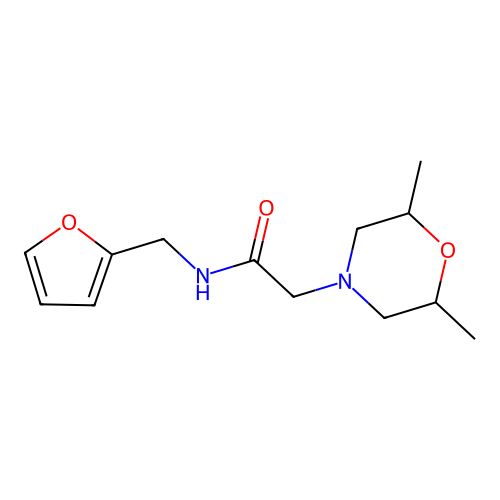 2-(2,6-dimethylmorpholin-4-yl)-N-(furan-2-ylmethyl)acetamide structure