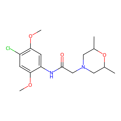 N-(4-chloro-2,5-dimethoxyphenyl)-2-(2,6-dimethylmorpholin-4-yl)acetamide structure
