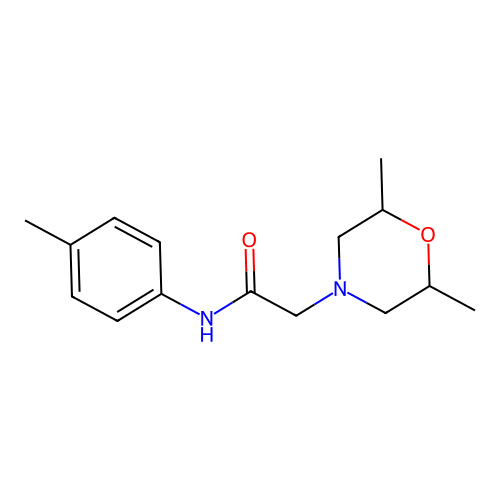 2-(2,6-dimethylmorpholin-4-yl)-N-(4-methylphenyl)acetamide structure