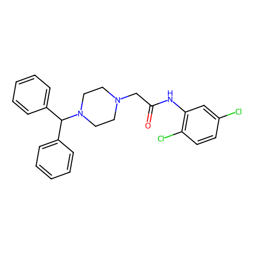 2-(4-benzhydrylpiperazin-1-yl)-N-(2,5-dichlorophenyl)acetamide structure