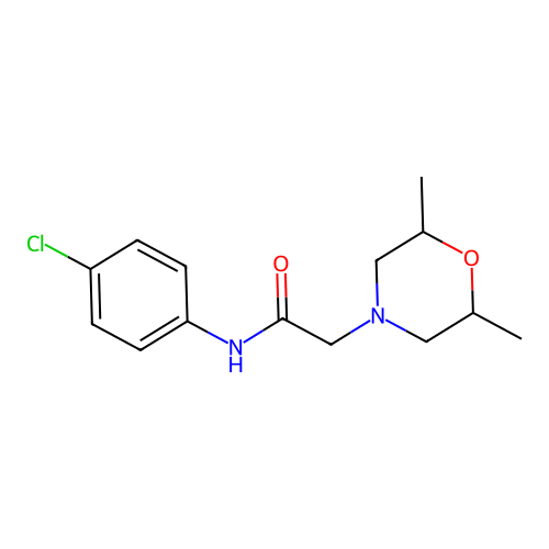 N-(4-chlorophenyl)-2-(2,6-dimethylmorpholin-4-yl)acetamide structure